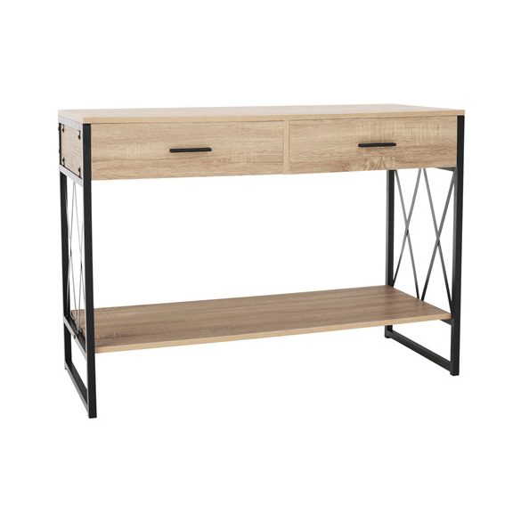 Konzolasztal "NEVAN" 106x45x76cm - Tölgy/fekete