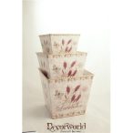 Bádog kaspó "lavender"4szögletű 14,5x14,5x13cm