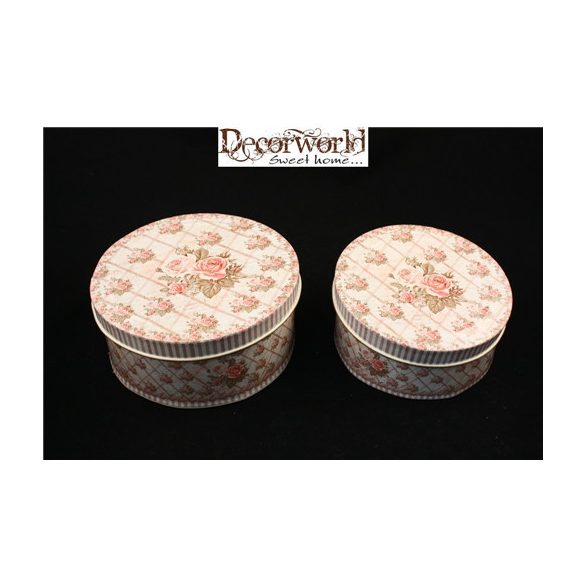 Bádog kördoboz "rose" 16x6,5cm