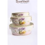 Bádog oválkaspó "Lavender" 12x16x7cm