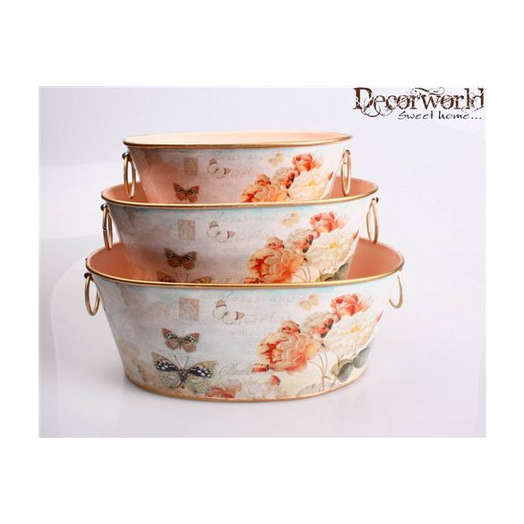 Bádog oválkaspó "Rosepille" 12x16x7cm