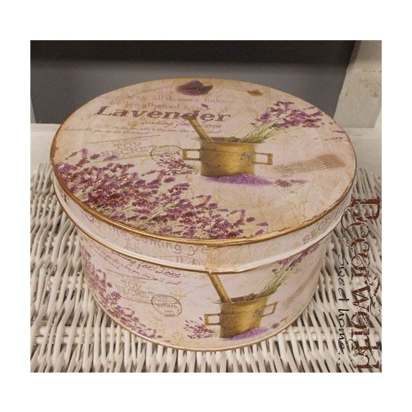 Bádog doboz "lavender"kör 10,5x19,5cm