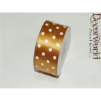 Szatén szalag pöttyös arany 38mm x 12yard