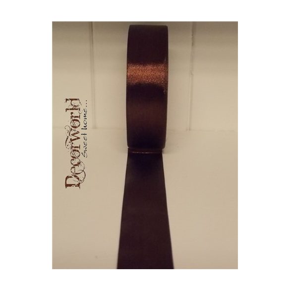 Szatén szalag 25mm/22.86m sötét barna