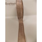 Textil szalag drótos kockás barna-fehér 25mmx10m