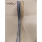 Textil szalag drótos csíkos-pöttyös kék-fehér 25mmx10m