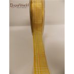 Textil szalag drótos kockás sárga-fehér 25mmx10m