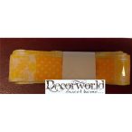   Textil szalag 25mmx10m sárga-fehér pöttyös virágos drótos