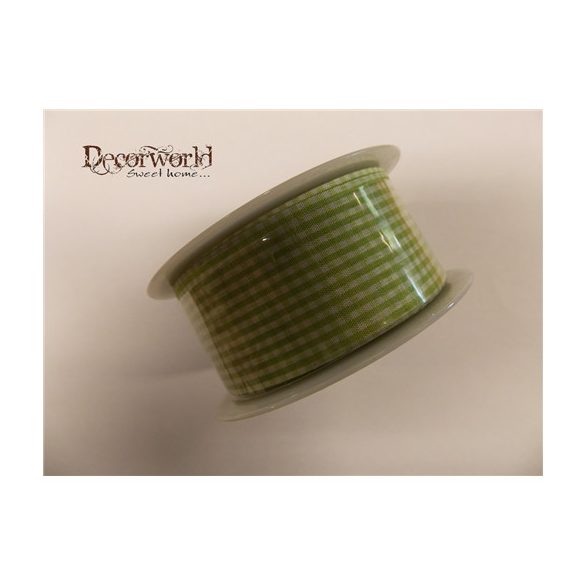Szalag szövet kockás/zöld 38mmx10m