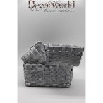 Kosár faapríték szürke 23x23x10cm