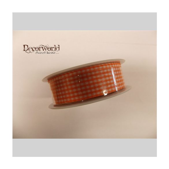 Szalag szövet kockás/narancssárga 25mmx10m