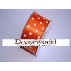 Szatén szalag pöttyös narancssárga 38mm x 12yard