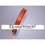 Szatén szalag pöttyös narancssárga 10mm x 12yard