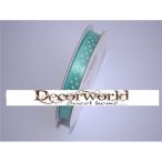 Szatén szalag pöttyös menta zöld 10mm x 12yard