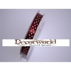 Szatén szalag pöttyös bordó 10mm x 12yard