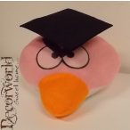 Figura plüss angry bird rózsaszín ballagó kalapban