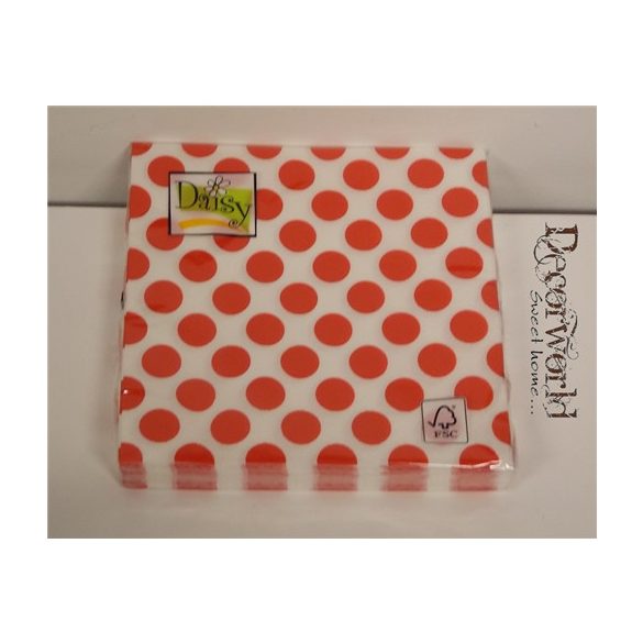 Daisy szalvéta 20db/cs piros pöttyös