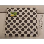 Daisy szalvéta 20db/cs fekete pöttyös