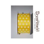 Szatén szalag pöttyös citrom 38mm x 12yard