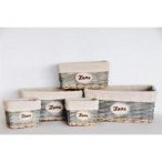 Kosár lapos fonott 23cm szürke