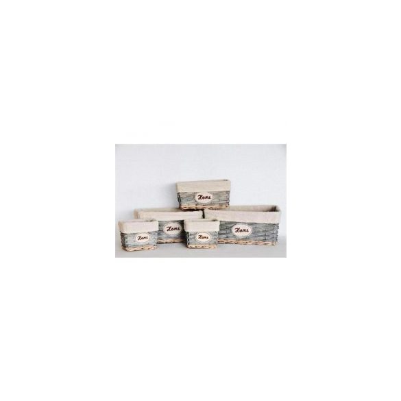 Kosár lapos fonott 23cm szürke