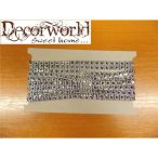 Műanyag Strassz Girland Ezüst Négyszög 5 yard 0,5cm