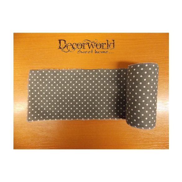 Vászon anyag pöttyös  szürke 20cm x 5m