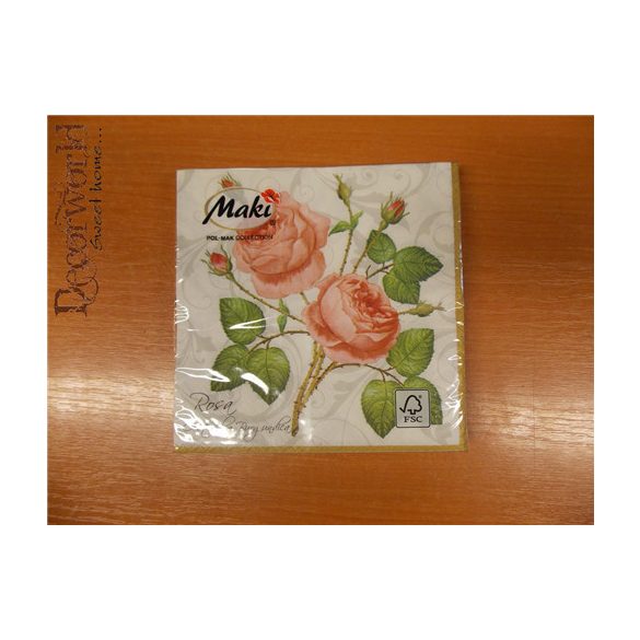 Maki szalvéta 20db/cs. Rosa 33x33cm