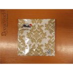 Maki szalvéta 20db/cs. Arany-Fehér Indamintás 33x33cm