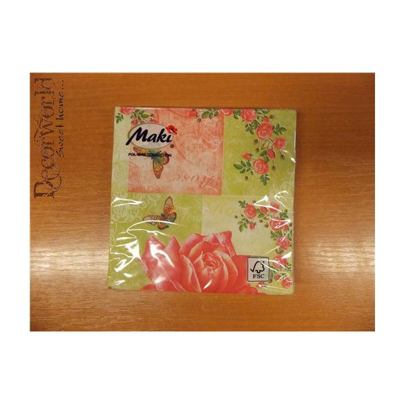 Maki szalvéta 20db/cs. Rose 33x33cm