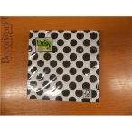 Daisy szalvéta 20db/cs fekete pöttyös