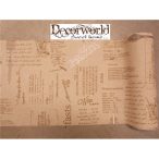 Natúr vászon vintage minta 23cm x 5m