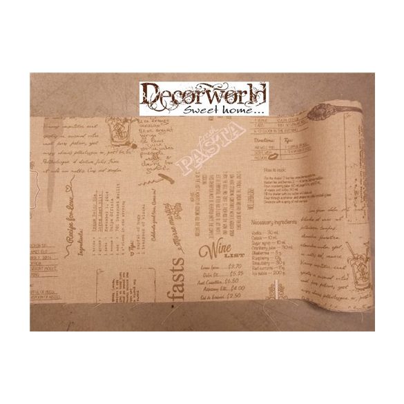 Natúr vászon vintage minta 23cm x 5m