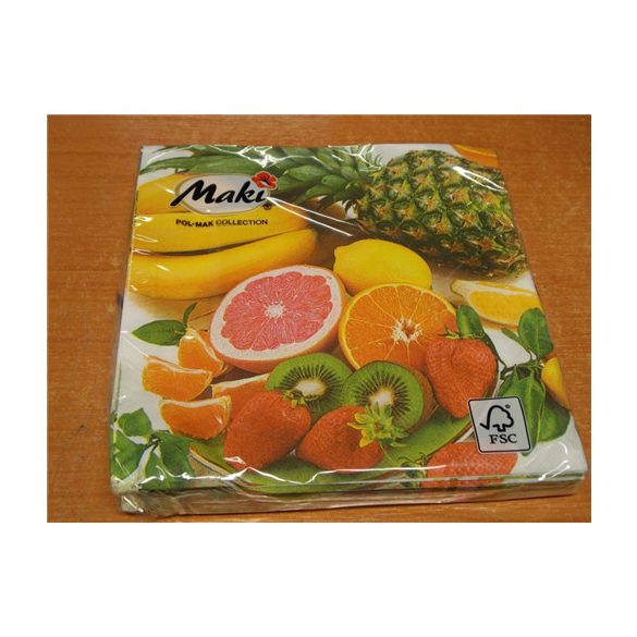 Maki szalvéta 20db/cs. Gyümölcs 33x33cm