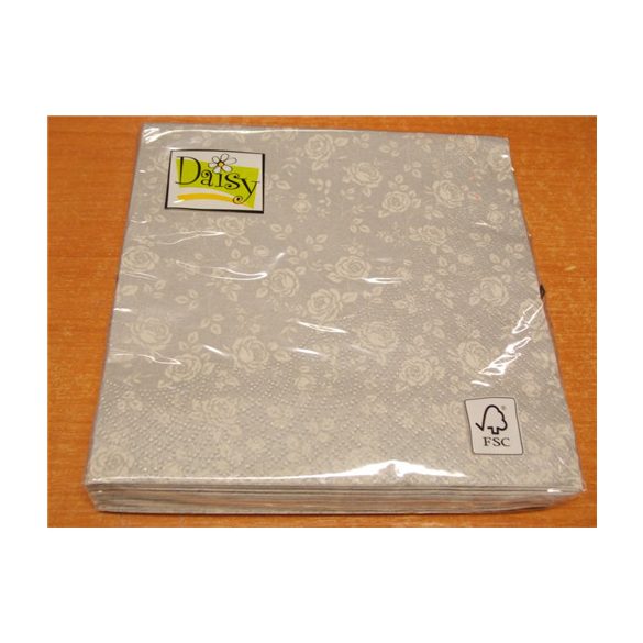 Maki szalvéta 20db/cs. szürke, rózsás 33x33cm