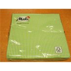 Maki szalvéta 20db/cs. zöld, kockás 33x33cm
