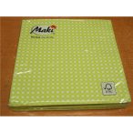 Maki szalvéta 20db/cs. zöld, pöttyös 33x33cm