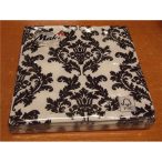 Maki szalvéta 20db/cs. fehér-fekete barokkmintás 33x33cm