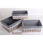 Kosár tégla szürke home + csipke 41x30cm