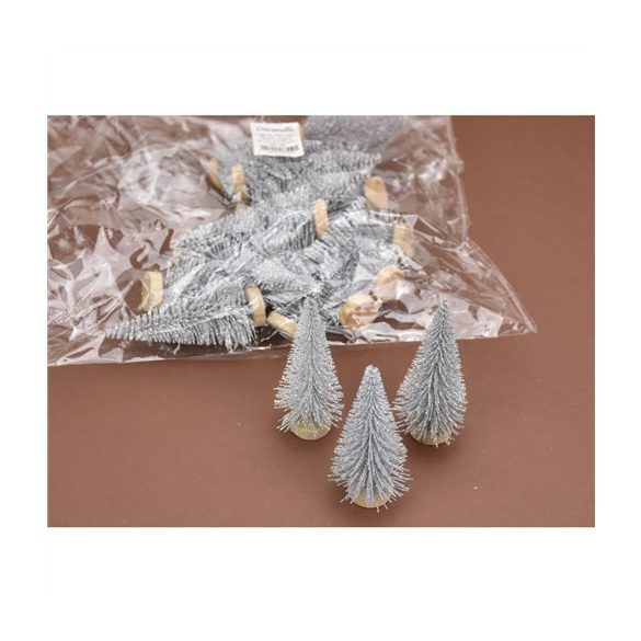 Fenyőfa mini 8 cm - Ezüst /db