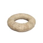  Szalaggal bevont szalma koszorú  (JUTA) 20 cm - világos natúr
