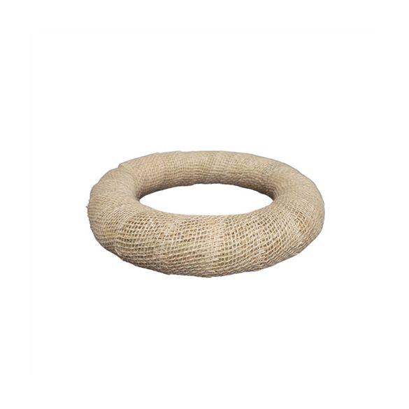 Szalaggal bevont szalma koszorú  (JUTA) 25 cm - világos natúr