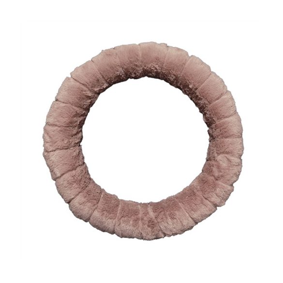 Szőrme szalaggal bevont szalma koszorú 35 cm - Cameo