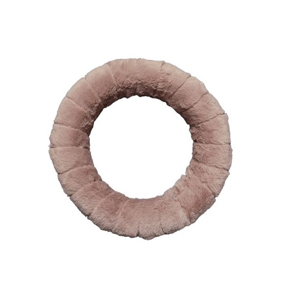 Szőrme szalaggal bevont szalma koszorú 30 cm - Cameo