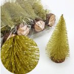 Arany csillámos fenyők 15 cm, csomag S/12 db