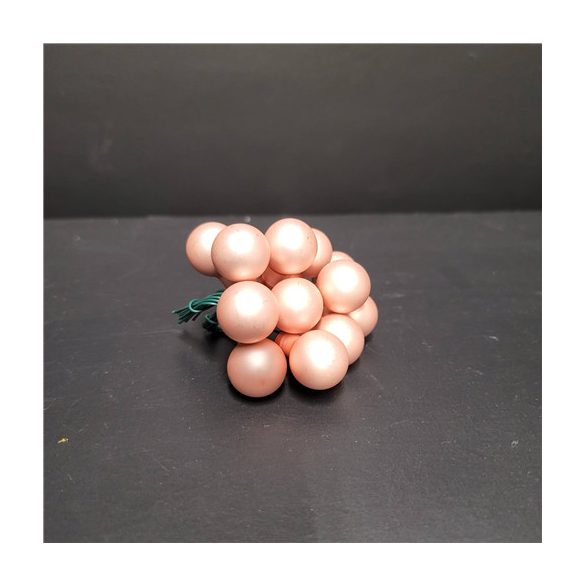 Gömb betűzős üveg pick szett 1,5 cm S/12 - Púder matt