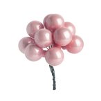   Gömb betűzős üveg pick szett 1,5 cm S/12 - Rózsaszín fényes