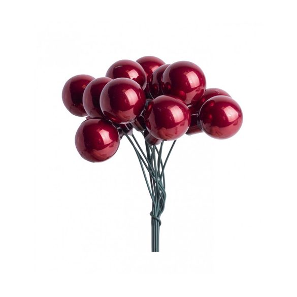 Gömb betűzős üveg pick szett 1,5 cm S/12 - Piros fényes