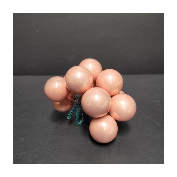 Gömb betűzős üveg pick szett 2,5 cm S/6 - Púder fényes