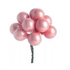   Üveg karGömb betűzős üveg pick szett 2,5 cm S/6 - Rózsaszín fényes